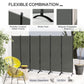 Outsunny 6 Panel Folding Room Divider, UV30+ Privacy Screen, Indoor Outdoor Privacy Panel with Stable Base, Black