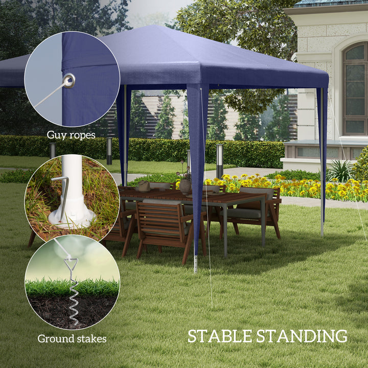 Outsunny 10x10ft Party Tent Portable Gazebo, Folding Garden Canopy Event Shelter Outdoor Sunshade White