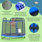 Outsunny 84.75" Kids Trampoline 7 FT Indoor Outdoor Trampolines with Safety Net Enclosure Built-in Zipper Padded Covering, for Boys and Girls, Red