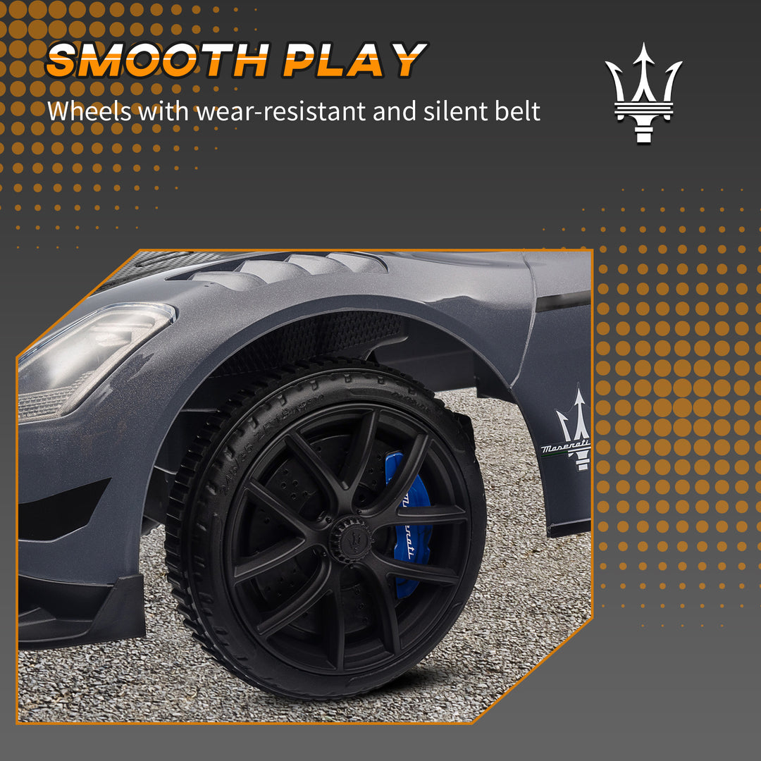 Qaba Licensed Maserati GT2 Baby Sliding Car with Storage, Music, Horn, Foot to Floor Toddler Car for 18-60 Months, Pink