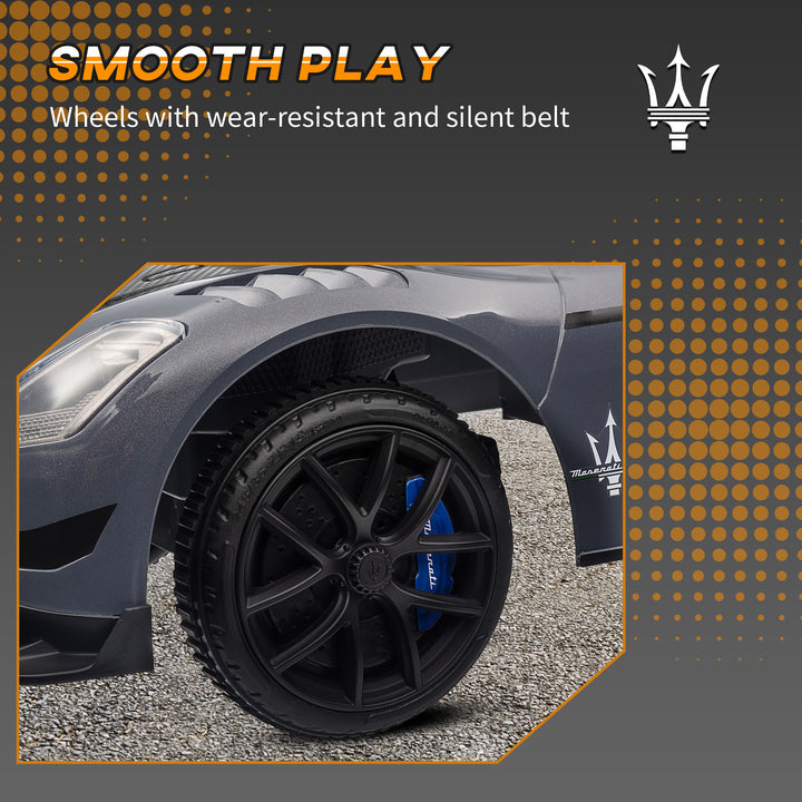 Qaba Licensed Maserati GT2 Baby Sliding Car with Storage, Music, Horn, Foot to Floor Toddler Car for 18-60 Months, Pink