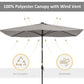 Outsunny 6.5x10ft Patio Umbrella Rectangle Solar Powered Tilt Aluminum Outdoor Market Parasol with LEDs Crank (Turquoise)