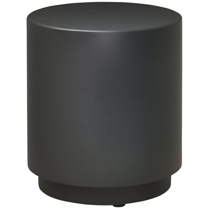 HOMCOM Terrazzo Finish Side Table, 17" Round End Table for Indoor and Outdoor, Charcoal Grey