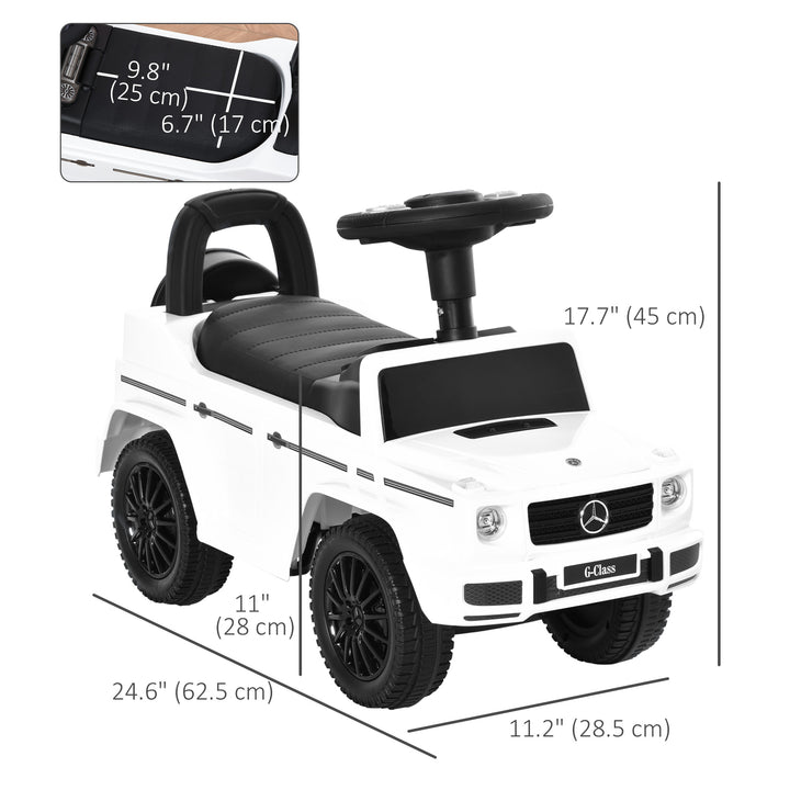 Aosom Compatible Baby Toddler Push Car Foot-to-Floor Ride-On Wheel Mercedes-Benz G350 Licensed White