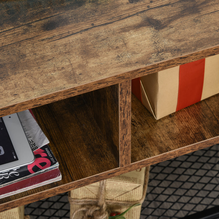 HOMCOM Industrial TV Stand, TV Console Table for TV up to 45'' Flat Screen, Entertainment Center for Living Room, Bedroom, Rustic Brown