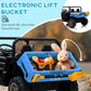 Aosom 12V Ride on Car with Electric Bucket, Two-Seater, Shovel, Remote Control, Spring Suspension, Horn, Music, Red