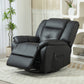 HOMCOM 8-Point Vibration Massage Recliner Chair for Living Room, PU Leather 360Â° Swivel Manual Reclining Sofa Rocking Chair with Remote Control, Side Pockets, Grey