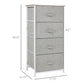 HOMCOM Linen Drawer Cabinet Organizer Storage Dresser Tower with 4 Removable Drawer Metal Frame Adjustable Feet for Living Room, Kitchen, Bathroom, Black