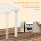 Outsunny Outdoor Side Table, Patio End Table with Umbrella Hole, Small Coffee Table with Steel Frame for Balcony, Black