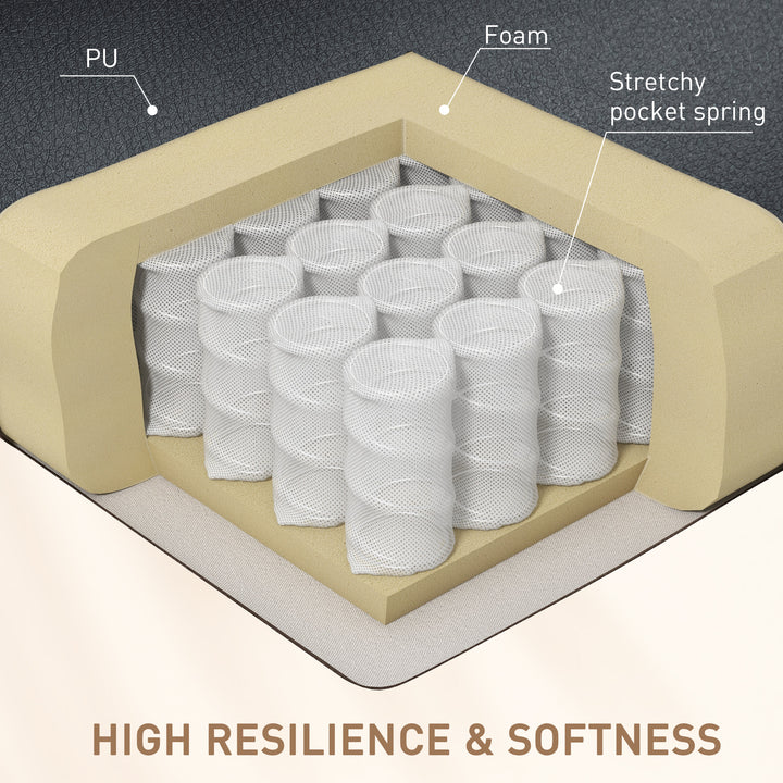 HOMCOM PU Leather Reclining Chair with Vibration Massage Recliner, Swivel Base, Rocking Function, Remote Control, Black