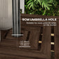 Outsunny 2-in-1 Outdoor Umbrella Base Storage Box Wooden Patio Side Table, Brown