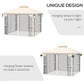 Outsunny 10'x10' Soft-top Patio Gazebo with Double Tier Roof, Mesh Curtains, Display Shelves, Top Hooks, Cream