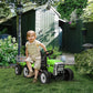 Aosom 12V Kids Ride on Tractor with Trailer, Remote Control, Music Start up Sound and Horn, USB, LED Lights, Red