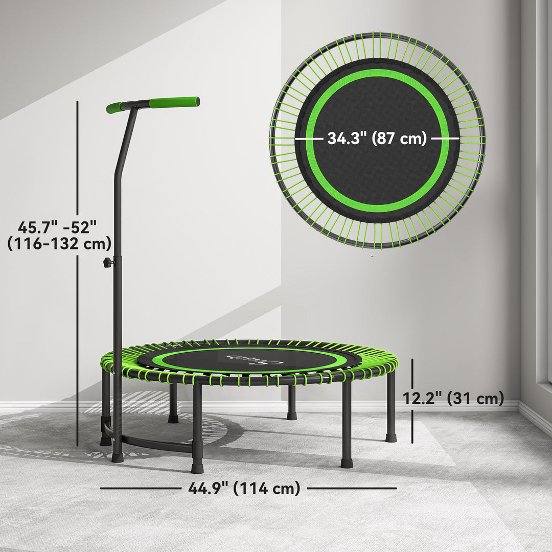 Soozier 45" Rebounder Trampoline for Adults, Mini Fitness Trampoline Bungee Rebounder with 5-Level Adjustable Handle