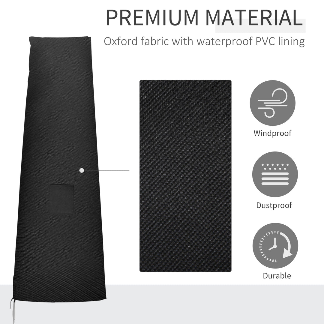 Outsunny Outdoor Large Umbrella Cover Patio Cantilever Banana Parasol Protector Weather Resistant Black