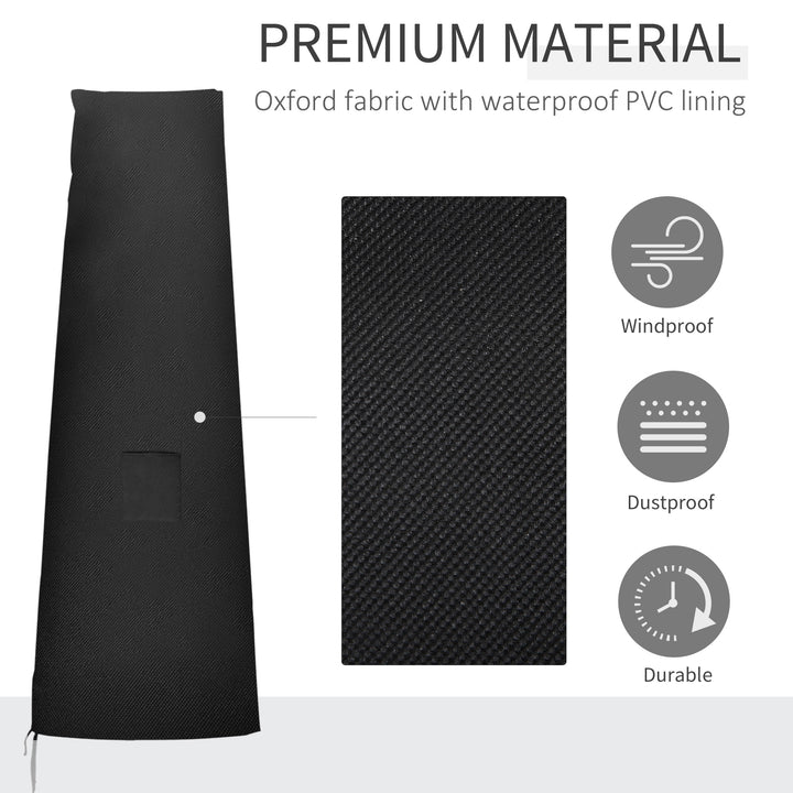 Outsunny Outdoor Large Umbrella Cover Patio Cantilever Banana Parasol Protector Weather Resistant Black