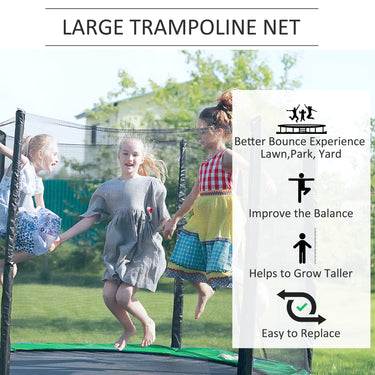 Aosom 12' Round Trampoline Enclosure Trampolining Bounce Safety Net Fence Replacement