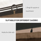 Outsunny 10' x 10' Universal Gazebo Sidewall Set with 4 Panels, Hooks/C-Rings Included for Pergolas & Cabanas, Beige