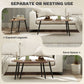 HOMCOM 2 Pieces Coffee Table Set for Living Room, Industrial Nest of Tables with Steel Legs, Brown