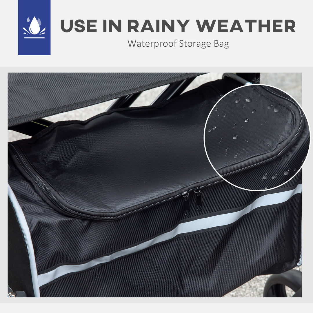 HOMCOM Rollator Walker with Seat, Folding Rolling Walker with 8" Wheels, Walker for Seniors with Adjustable Height, Blue