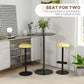 HOMCOM High Top Bar Table, Modern Round Dining Table with Painted Top and Steel Base, Bistro Table for 2 People, Black