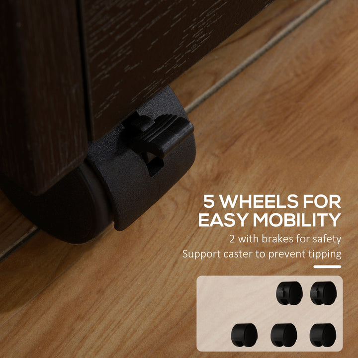 HOMCOM 3 Drawer File Cabinet with Lock and Edged Top, Lockable Filing Cabinet on Wheels for Letter and A4 Size, White