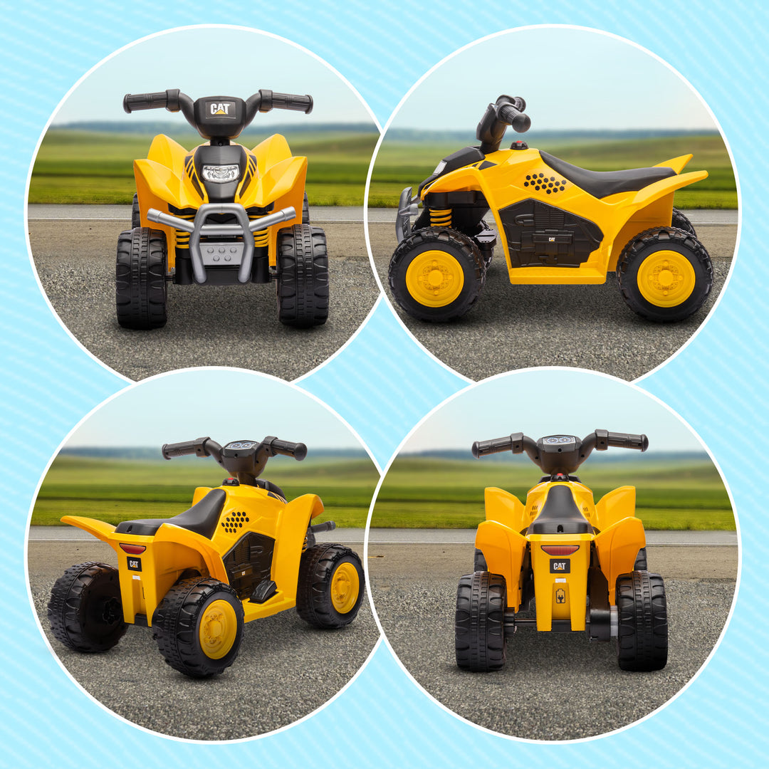 Qaba Licensed Kids ATV, 6V Electric Ride on Car for Kids with Horn, LED Headlights, for 18-36 Months, Yellow