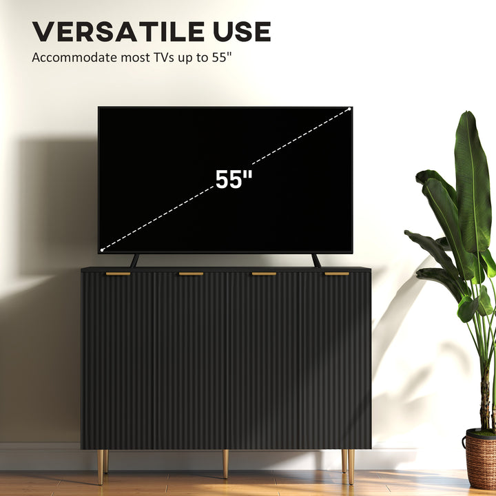 HOMCOM Modern Kitchen Storage Cabinet, Sideboard Buffet Cabinet with Adjustable Shelves for Kitchen Hallway, White