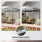 Outsunny 10x7ft Pergola with Retractable Roof Outdoor Patio Sun Shelter Garden Grape Tent Water-resistant Yard Shade Grey