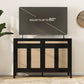 HOMCOM Kitchen Sideboard Cabinet, Boho Buffet Table with Decorative Rattan Doors and Drawers for Dining Room, Black