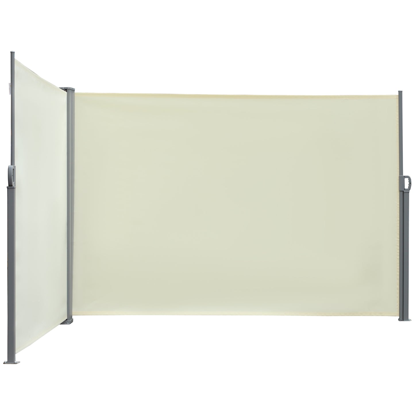Outsunny Double Retractable Side Awning, 236" x 63" Outdoor Privacy Wall, Patio Screen for Garden, Balcony, Backyard, Grey