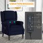 HOMCOM Massage Recliner Chair for Living Room, Push Back Recliner Sofa, Suede Wingback Reclining Chair with Extendable Footrest, Wood Legs, Remote Control, Side Pockets, Black