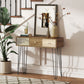 HOMCOM Narrow Console Table with Drawers, 35" Entryway Table with Hairpin Legs for Hallway, Foyer, Living Room, Brown