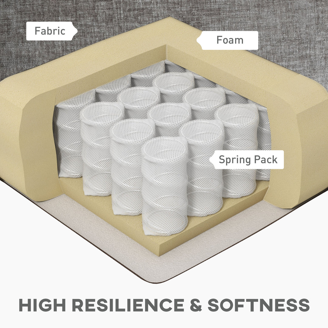 HOMCOM Sofa Couch with Chaise Lounge, Chenille L-shaped Couch with Double-layer Seat Cushion for Living Room, Grey