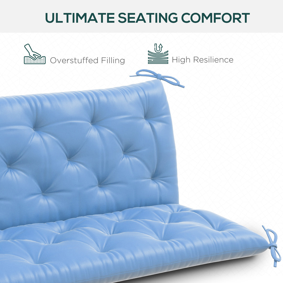 Outsunny Porch Swing Cushion Garden Bench Cushion with Backrest, Non-Slip 3-Seater Soft Pad, Swing Chair Mat Replacement for Indoor and Outdoor, 59.1" x 38.6", Khaki