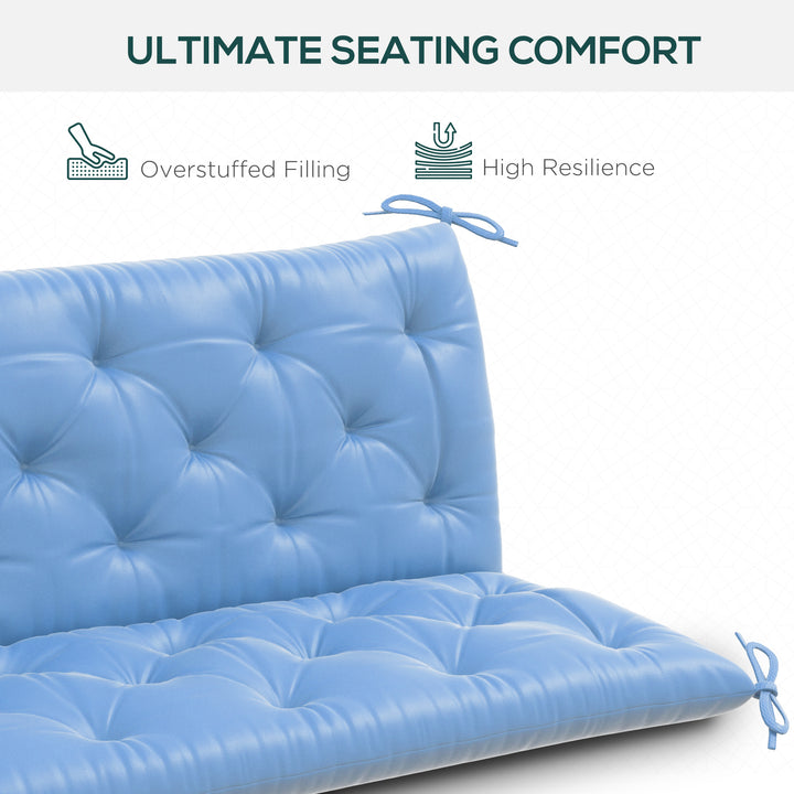 Outsunny Porch Swing Cushion Garden Bench Cushion with Backrest, Non-Slip 3-Seater Soft Pad, Swing Chair Mat Replacement for Indoor and Outdoor, 59.1" x 38.6", Khaki