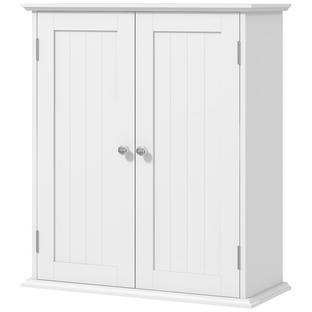 HOMCOM Bathroom Medicine Cabinet, Wall Cabinet with 2 Doors and Adjustable Shelf, Space Saver Over Toilet Cabinet