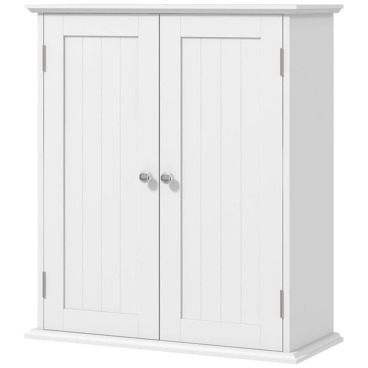HOMCOM Bathroom Medicine Cabinet, Wall Cabinet with 2 Doors and Adjustable Shelf, Space Saver Over Toilet Cabinet