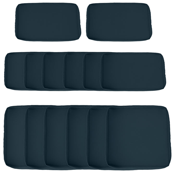 Outsunny Outdoor 14pc Patio Rattan Sofa Set Cushion Polyester Cover Replacement Set - No Cushion Included, Cream White