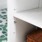 kleankin Modern Bathroom Floor Cabinet with Open Shelf, Freestanding Storage Organizer Unit with Single Door for Home Office, Living Room, White