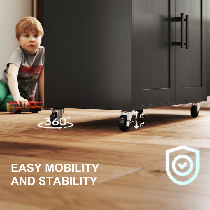 HOMCOM Kitchen Island with Storage, Rolling Kitchen Cart with Foldable Drop Leaf, Power Outlet and USB Ports, White