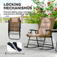 Outsunny Folding Rocking Chair Set of 2 Padded Rockers with Armrest, Light Brown