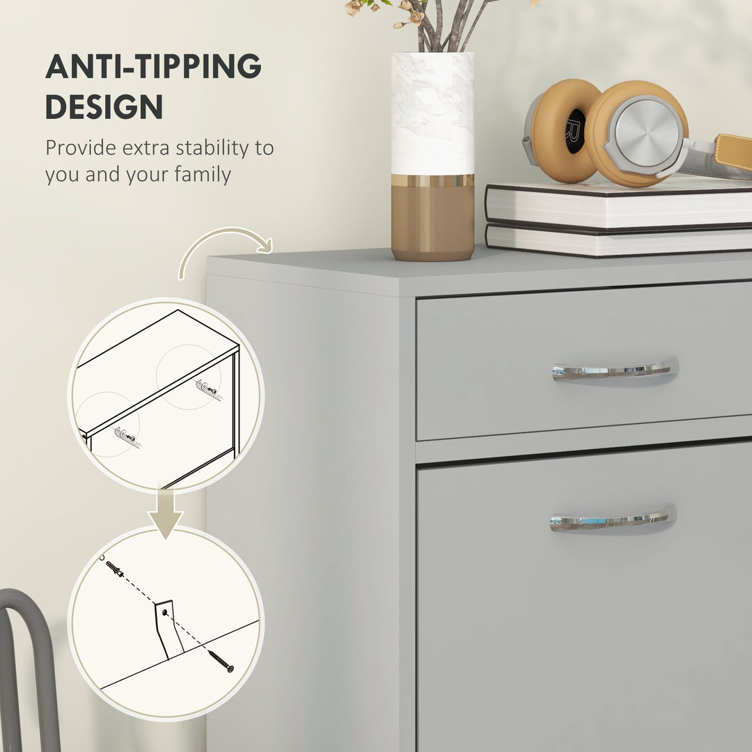 HOMCOM Narrow Shoe Storage with 2 Flip Drawers and Adjustable Shelves Shoe Cabinet Organizer for 12 Pairs of Shoes, White