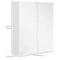kleankin Wall Mounted Mirror Cabinet, Bathroom Medicine Cabinet with Mirror, 2 Doors, Adjustable Shelf and Soft Close Mechanism