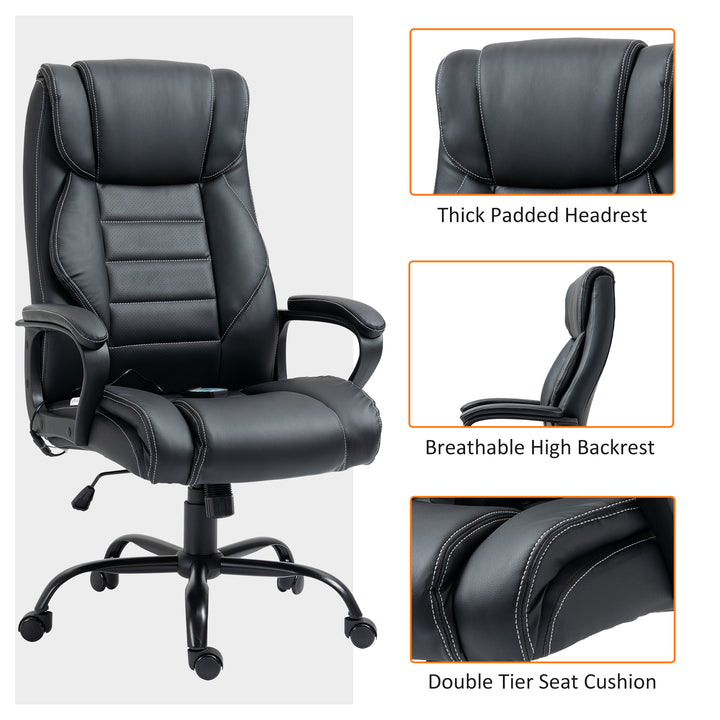 Vinsetto Massage Office Chair, High Back Executive Office Chair with 6-Point Vibration, Adjustable Height, Swivel Seat and Rocking Function, Black