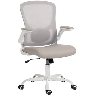 HOMCOM Ergonomic Mesh Office Chair with 4D Lumbar Support, Swivel Desk Chair with Flip-up Armrests, Tilt Function, Grey
