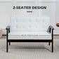 HOMCOM 44.5" 2 Seat Sofa for Bedroom, Modern Upholstered Loveseat with Button Tufted Back and Wood Legs, Grey