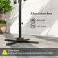 Outsunny 8 FT Aluminium Cantilever Patio Umbrella with 360Â° Rotation, Cross Base, Crank and Tilt for Garden, Patio, Dark Grey