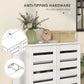 HOMCOM Shoe Storage Cabinet, Shoe Cabinet with 2 Slatted Doors for 15 Pairs of Shoes, Black
