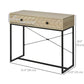 HOMCOM 36" Console Table with 2 Storage Drawers, Narrow Entryway Table with Metal Frame and Back X-Bar for Behind Couch, Living Room, Study Room, Office